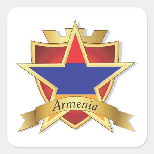 Armenia Crest Vierkante Sticker (Voorkant)