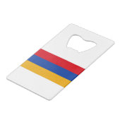Armenia Flag Creditkaart Flessenopener (Achterkant Gekanteld)