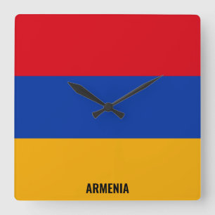 Armenia Flag Dazzling Patriotic Vierkante Klok