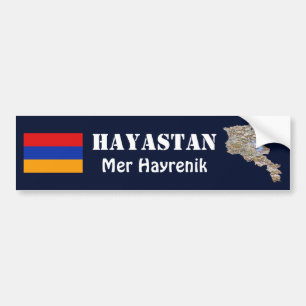 Armenia Flag + Map Bumpersticker