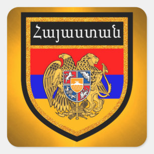 Armenia Flag Vierkante Sticker