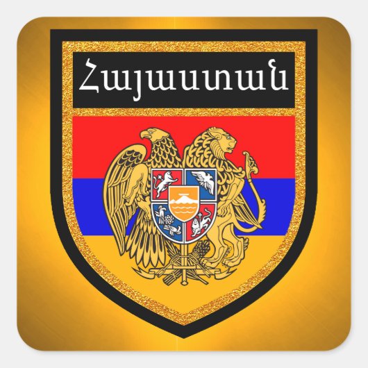 Armenia Flag Vierkante Sticker (Voorkant)