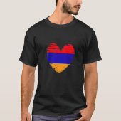 Armenia Heart Armenian Flag Armenian Pride   T-shirt (Voorkant)