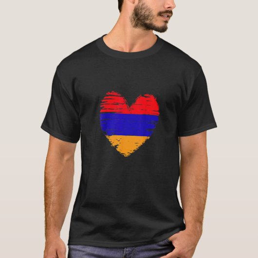 Armenia Heart Armenian Flag Armenian Pride   T-shirt (Voorkant)