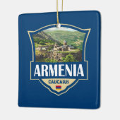 Armenia Illustration Retro Badge Keramisch Ornament (Links)