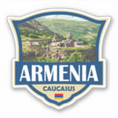 Armenia Illustration Retro Badge Sticker (Voorkant)