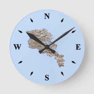 Armenia Map Clock Ronde Klok