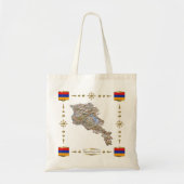 Armenia Map + Flags Bag Tote Bag (Voorkant)