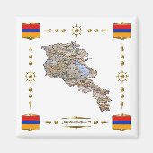 Armenia Map + Flags Magnet (Voorkant)
