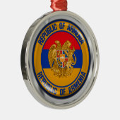 Armenia Round Emblem Metalen Ornament (Rechts)