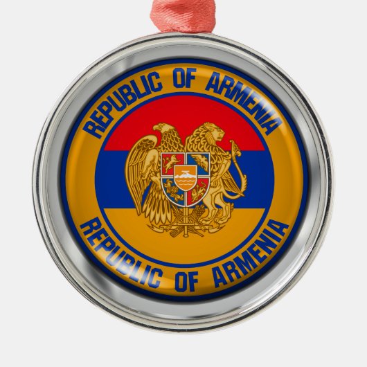 Armenia Round Emblem Metalen Ornament (Voorkant)