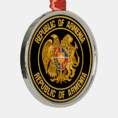 Armenia Round Emblem Metalen Ornament (Rechts)