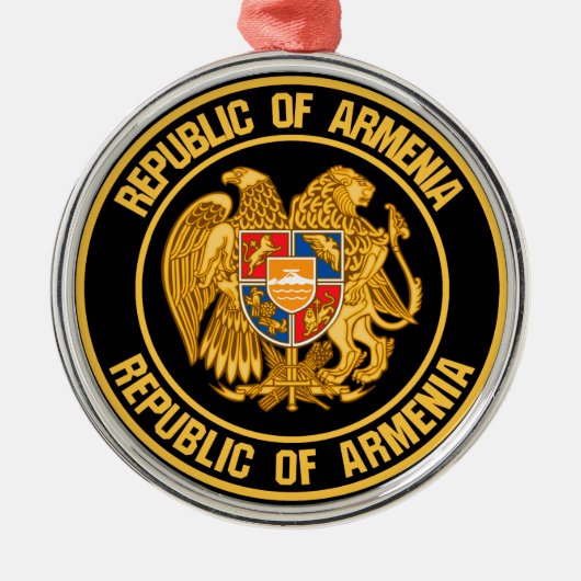 Armenia Round Emblem Metalen Ornament (Voorkant)