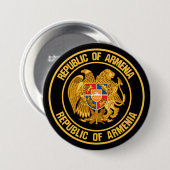 Armenia Round Emblem Ronde Button 7,6 Cm (Voorkant /achterkant)