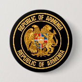 Armenia Round Emblem Ronde Button 7,6 Cm (Voorkant)