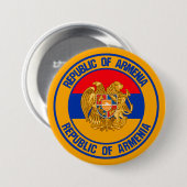 Armenia Round Emblem Ronde Button 7,6 Cm (Voorkant /achterkant)