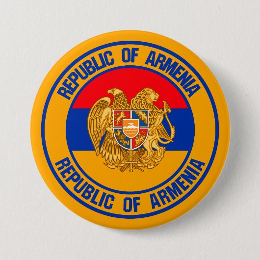 Armenia Round Emblem Ronde Button 7,6 Cm (Voorkant)