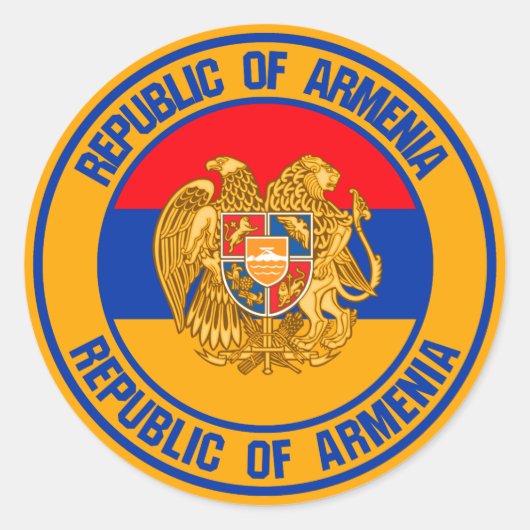 Armenia Round Emblem Ronde Sticker (Voorkant)