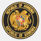 Armenia Round Emblem Ronde Sticker (Voorkant)
