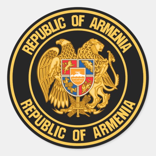 Armenia Round Emblem Ronde Sticker (Voorkant)