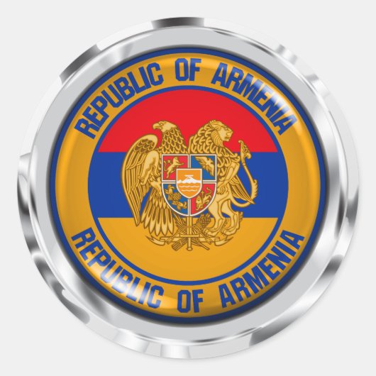 Armenia Round Emblem Ronde Sticker (Voorkant)