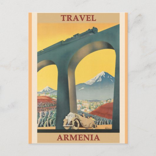 Armenia Vintage Travel Poster Briefkaart (Voorkant)