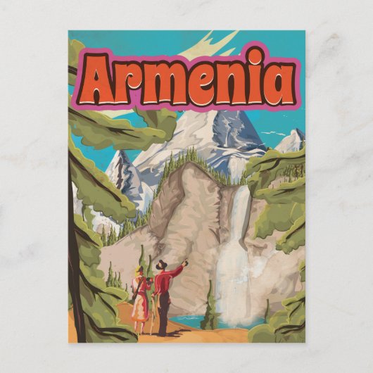 Armenia Vintage Travel Poster Briefkaart (Voorkant)