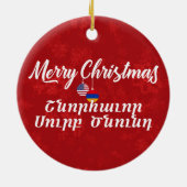 Armenian American Bilingual Armenia Keramisch Ornament (Achterkant)