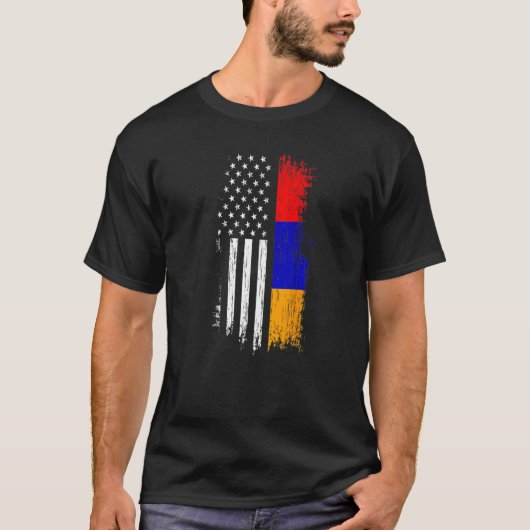 Armenian American Flag Pride Armenia USA Tees (Voorkant)