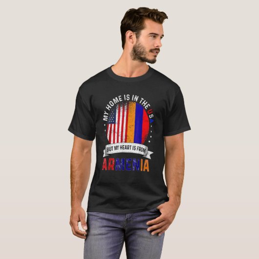 Armenian American Patriot Heart is from Armenia Fl T-shirt (Voorkant volledig)