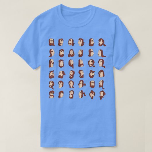 ARMENIAN BEARD ALPHABET ILLUSTRATIVE TYPOGRAPHY T-SHIRT (Design voorkant)