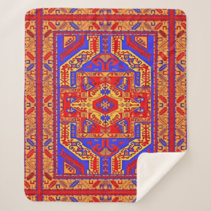 Armenian Folk Art Sherpa Blanket Deken
