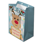 Armenian Happy New Year Cute Reindeer Gift Bag Medium Cadeauzakje (Achterkant Gekanteld)