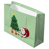 Armenian Happy New Year Cute Santa Gift Bag Groot Cadeauzakje (Voorkant Gekanteld)