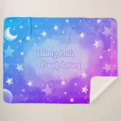 Armenian “Sweet Dreams” Starry Sky Sherpa Blanket Deken (Voorkant (horizontaal))