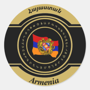 Armenië (Հ ա ս տ ա) Ronde Sticker