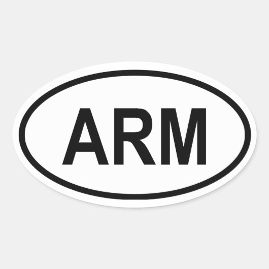 Armenië "ARM" Ovale Sticker (Voorkant)