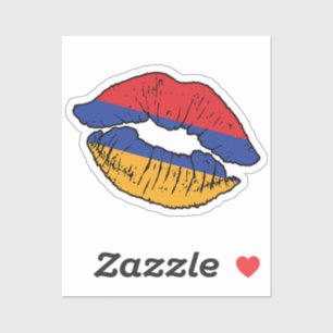Armenië Armeense lippenstift liefde vlag Sticker