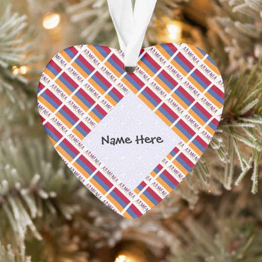 Armenië Armeense vlag betegelde zwarte personalisa Ornament (Boom)