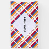 Armenië Armeense vlag betegelde zwarte personalisa Spandoek (Verticaal)