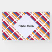 Armenië Armeense vlag betegelde zwarte personalisa Spandoek (Horizontaal)