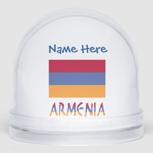 Armenië Armeense vlag Blauw gepersonaliseerd Sneeuwbol (Voorkant)