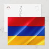 Armenië - Armeense vlag zwaait - Briefkaart (Voorkant / Achterkant)