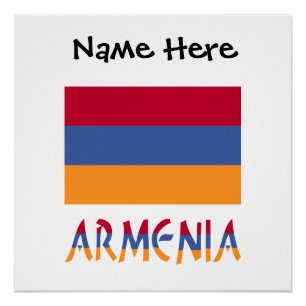 Armenië Armeense Vlag Zwart Personalisatie  Perfect Poster