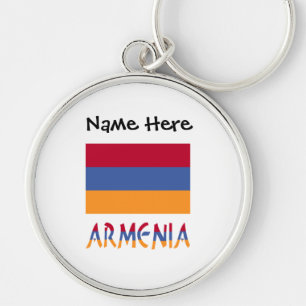 Armenië Armeense Vlag Zwart Personalisatie  Sleutelhanger