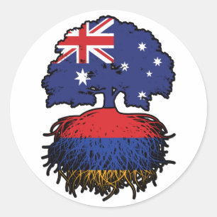 Armenië - Australische Australië - boomstammen Ronde Sticker