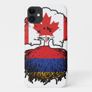Armenië - Canadese vlag over boomstammen Case-Mate iPhone Case