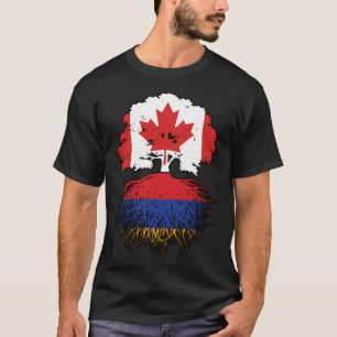 Armenië - Canadese vlag over boomstammen T-shirt