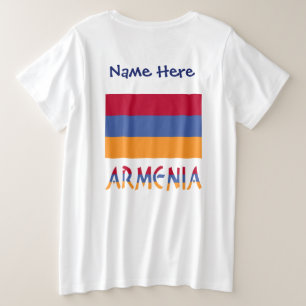 Armenië en Armeense vlag gepersonaliseerd Plus Si Grote Maat T-shirt