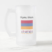 Armenië en Armenië - vlag Gepersonaliseerd Matglas Bierpul (Links)